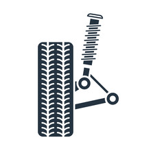 Car Suspension Service, Wheel Alignment Icon - Axle And Wheel Absorber