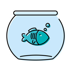 Wall Mural - cute little fish in aquarium