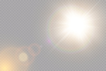Wall Mural - vector transparent sunlight special lens flare light effect