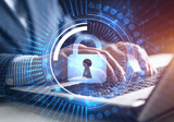 Fototapeta Nowy Jork - Digital cybersecurity and network protection