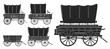 Wild west wagon isolated black icon.Vector illustration set western of old carriage on white background .Vector black set icon wild west wagon.