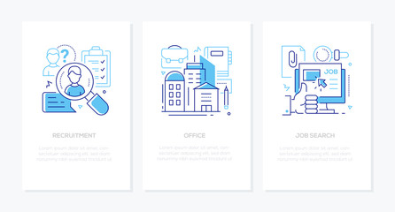 Wall Mural - human resources - line design style banners set