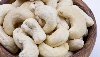 delicious fresh cashew nuts close-up