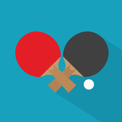 Poster - crossed table tennis racket and ball icon- vector illustration