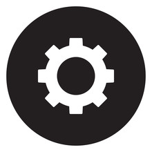 Gear Icon Vector Graphics Design. Black, White. Perfect For Backgrounds, Icon, Symbol, Sign, Sticker, Label, Button Etc.