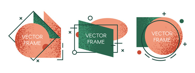 Wall Mural - abstract modern frames. graphic text frame, dynamic geometric coloured speech elements vector set