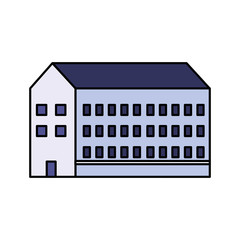 Sticker - school building on white background