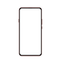 New version of frameless red color modern smatphone. Cell phone smart phone realistic mockup vector illustration.