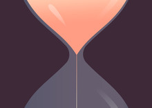 Large A Hourglass Against Dark Background Metaphor