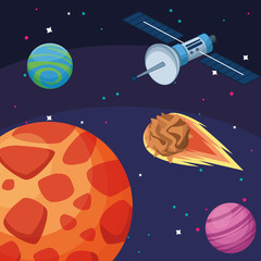 Wall Mural - satellite planets asteroid galaxy astronomy space exploration