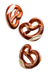 Wall Mural - Pretzel with salt on a white isolated background