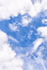 Wall Mural - Beautiful blue sky with fluffy and cirrocumulus white clouds