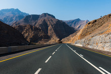 Desert Mountain Road On Jais Mountain In Ras Al Khaimah, UAE