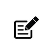Edit icon. Notepad edit symbol. list icon. line illustration. Notepad with a pencil. Checklist. Making notes icon -  vector