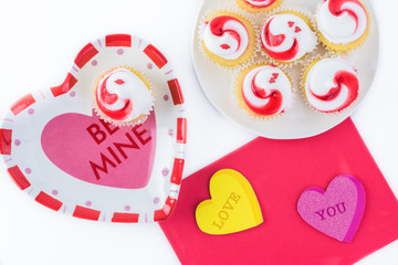 Wall Mural - Mini cup cakes for Valentines Day.