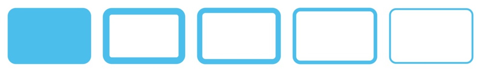 Wall Mural - rectangle icon blue | rounded rectangles | blank box symbol | empty frame logo | button sign | isola