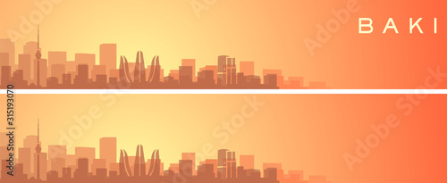 Baku Beautiful Skyline Scenery Banner