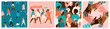 Set of vector illusttation. 8 march, International Womens Day. Feminism concept design. Vector templates for card, poster, flyer and other users.