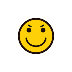 smiley icon. Angry smiley face. Angry Emoticon. Yellow vector symbol. 