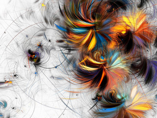 abstract chaotic fractal background 3D rendering illustration