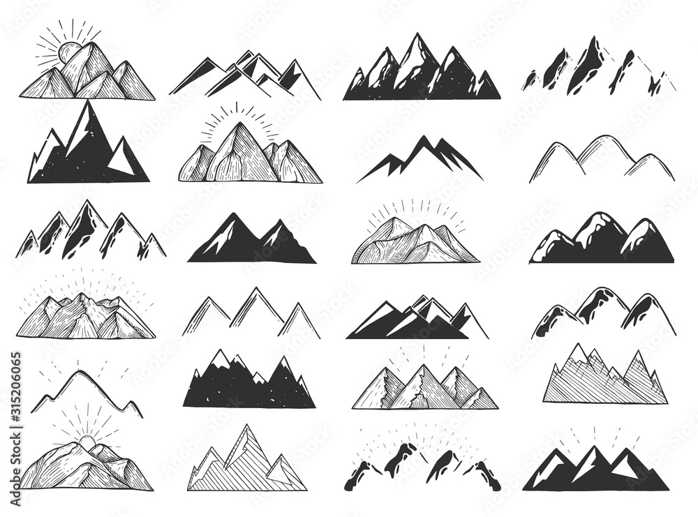 Natural highlands landscape set Stock Vector | Adobe Stock