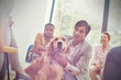© Caiaimage/Rafal Rodzoch/Caia Image - Man petting dog in group therapy session