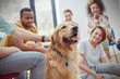 © Caiaimage/Agnieszka Olek/Caia Image - People petting dog in group therapy session