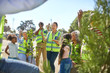 © Trevor Adeline/Caia Image - Enthusiastic volunteers cheering, planting trees at sunny park