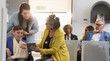 © Tom Merton/Caia Image - Female doctor with digital tablet talking to mother and boy patient in clinic lobby