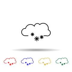 Wall Mural - cloud with a snowflake multi color style icon. Simple thin line, outline vector of web icons for ui and ux, website or mobile application