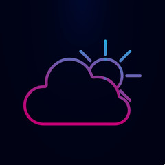 Wall Mural - the sun behind the clouds nolan icon. simple thin line, outline vector of web icons for ui and ux, w