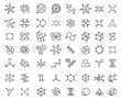 © Ilia - Molecule or formula icon set. The chemical structure. Laboratory scientific research. Outline contour line vector.