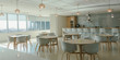 © Tom Merton/Caia Image - Tables and chairs in modern office cafeteria