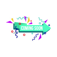 Aufkleber - Modern vector illustration banner ribbon coming soon. Web element. Isolated on white background.