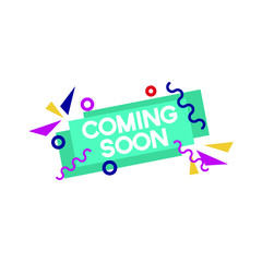 Poster - Modern vector illustration banner ribbon coming soon. Web element. Isolated on white background.