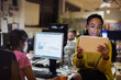 © Tom Merton/Caia Image - Female engineer with digital tablet working in office