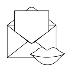 Sticker - envelope mail with woman lips