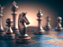 Chess Piece On Chess Board, Illustration