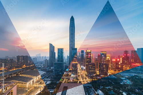 Cuadros en Lienzo Shenzhen Futian CBD cityscape skyline
