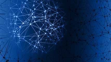 Wall Mural - digital wires connect the dots and lines communication technology graphic