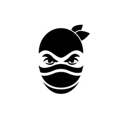 Poster - Ninja head vector icon on a white background.