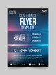 Brochure design flyer template technology conference geometric shapes design layout, annual report, magazine, poster, corporate report, banner, website.
