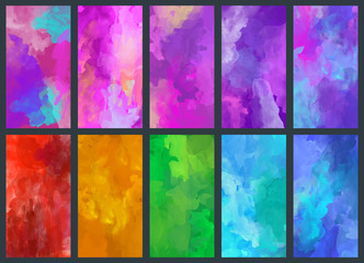 Wall Mural - Big set of vector colorful watercolor backgrounds for poster, brochure or flyer