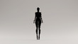 Black Smoke Woman Sexy Spirit Figure Floating White Background 3d illustration 3d render