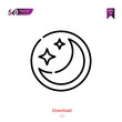 © Cavanshir - Outline night-mode icon. night-mode icon vector isolated on white background. Graphic design, camera-interface icons,  mobile application, logo, user interface.  UI / UX design. EPS 10 format vector