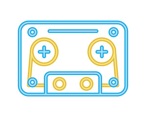 Canvas Print - cassette retro audio device icon