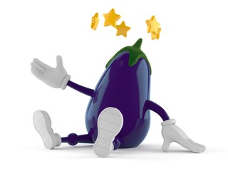 Poster - Eggplant character with stars around head