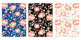Fototapeta Boho - Japanese Gorgeous Cherry Blossom Abstract Vector Background Collection