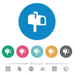 Poster - Mailbox flat round icons