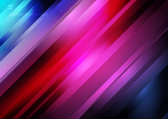 Wall Mural - Abstract striped diagonal geometric lines pattern technology on colorful gradients background.